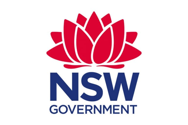 Logo of the New South Wales Government featuring a red Waratah flower above the text 'NSW GOVERNMENT